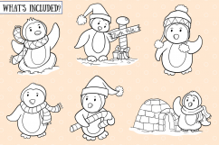 Winter Penguins Digital Stamps Product Image 2