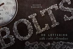 Metalic Bolts 3D Lettering Product Image 1