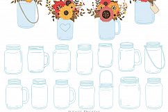 Fall Mason Jar Wedding Clipart - Autumn Wedding Graphics Product Image 4