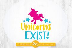 unicorn-exist cutting files svg, dxf, pdf, eps included - cut files for cricut and silhouette - Cutting Files SG Product Image 1