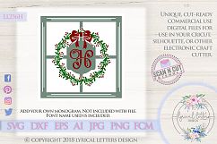 NEW! Farmhouse Christmas Monogram Window Frame SVG LL256H Product Image 1