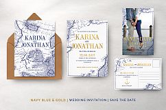 Vintage Map Wedding Invitation Suite Product Image 2