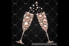 14 Diamond and Pearl Champagne Glass Clip Arts Product Image 5