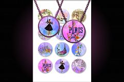Paris Digital Collage Sheet, Paris, Printable, Illustrations Product Image 2
