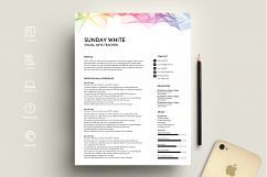 resume template, CV template, CV design, rainbow Product Image 3
