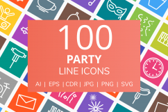 100 Party Line Multicolor B/G Icons Product Image 1