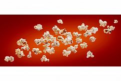 Popcorn isolated on red background Product Image 1