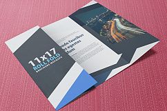 11x17 Four Panel Roll Fold Brochure Mockup Product Image 3