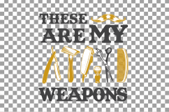 These Are My Weapons, Barber's Weapons T Shirt illustration Product Image 3