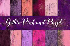 Gothic Pink &amp; Purple Foils Digital Paper Product Image 1
