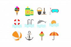 summer icons set Product Image 1