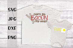 Bacon my heart, Couldn't if I fried, Valentine's bundle, SVG Product Image 1