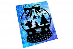 Snow Globe Papercut Template Product Image 1