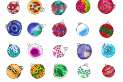Watercolor Christmas Ornaments Product Image 4