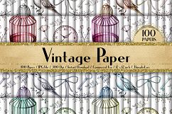 100 Seamless Antique Birdcage and Love Letter Digital Papers Product Image 1