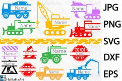 Split Construction Monogram V1 - Clipart / Cutting Files 89c Product Image 1