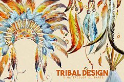 Watercolor Tribal Designs Clipart Images  by Whimseez Product Image 2