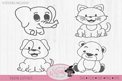 Cute Coloring animal cut files, collection baby animals Product Image 3