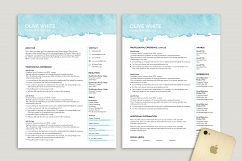 resume template word / blue watercolor Product Image 3