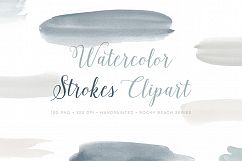 watercolor brush strokes neutral clipart graphics - 100 PNG  Product Image 2