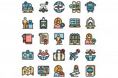 Tourism manager icons set vector flat Product Image 1