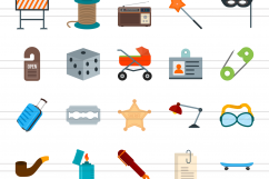 50 Objects Flat Multicolor Icons Product Image 2