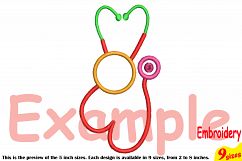 Circle Stethoscope Heart Embroidery Design Machine Instant Download Commercial Use digital file symbol sign Nursing Nurse frame doctor 211b Product Image 2