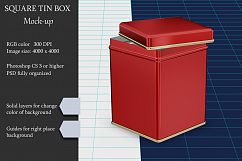 Metallic Square Tin Box Mockup Product Image 3
