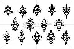 Tribal Symmetrical Black Vector Design Set Product Image 1