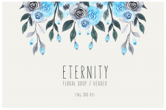 ETERNITY: navy &amp; blue watercolor floral collection Product Image 6