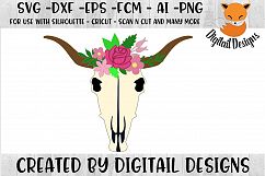 Steer Skull SVG for Silhouette - Cricut Product Image 1