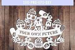 Bake Cooking SVG Cut File, Kitchen sayings Sign, DXF EPS PNG Product Image 1