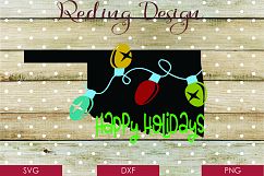 Oklahoma Happy Holidays Christmas SVG Digital Cut Fi Product Image 1