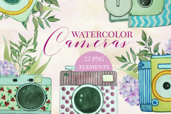 Watercolor Vintage Cameras Product Image 1