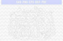 Grateful Pumpkin SVG Cut File, Autumn Papercut Template, DXF Product Image 2