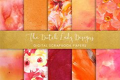 Artistic Orange Watercolor - Scrapbook Papers Product Image 1