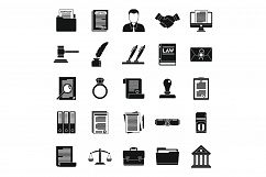 Law notary icons set, simple style Product Image 1