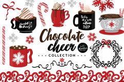 Chocolate Cheer Clipart Graphics &amp; Digital Paper Patterns Bundle Product Image 1