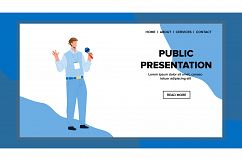 Public Presentation Talk Man For Audience Vector Product Image 1