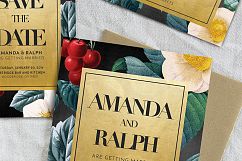 Gold &amp; Floral Wedding Invitation Suite Product Image 6