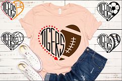 Tigers Sport Heart SVG School Spirit football 975s Product Image 1