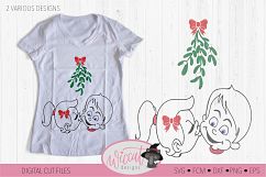 Mistletoe kisses, Girl and Boy mistletoe svg, Couple shirt Product Image 3