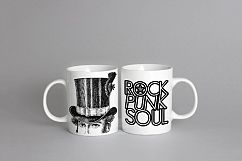 Two white coffee mug mock up, valentines mug mockup, cup template, design display mugs background photo PSD Product Image 3