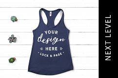 Next Level 1533 Indigo Mockup Tank Top Racerback Vest Floral Product Image 1