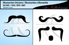 Mustaches svg silhouette / Mustaches beard vector cut files Product Image 2