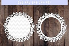 Christmas Wreath SVG Cut File, Winter Papercut, PNG, PDF DXF Product Image 1