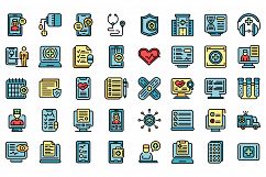 Online medical consultation icons set vector flat Product Image 1