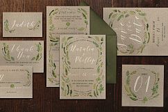 Watercolor Foliage Wedding Invitation Suite Product Image 3