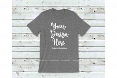 Tshirt Mockup Bundle Wood Background Bella Canvas 3001 Set Product Image 4