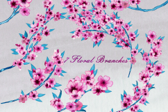 WATERCOLOR CHERRY BLOSSOMS Clipart Commercial Use Pink Wedding Flowers Petals Spring Flower Bouquets Sakura Floral Wreath Graphics Product Image 4
